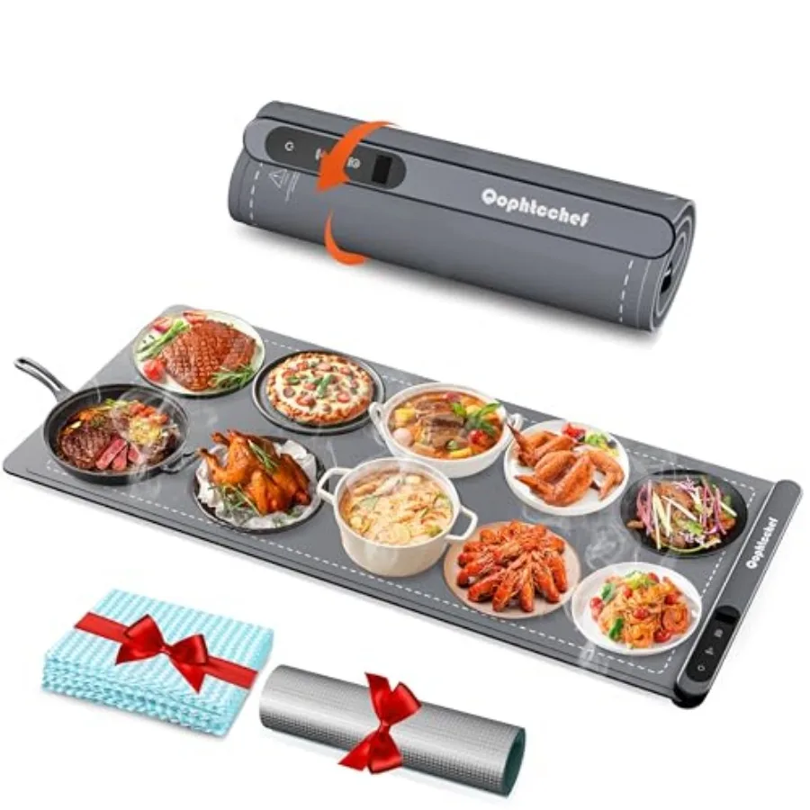 

Extra Large Warming Mat for Food Food Warming Mat with 7 Temperature Settings and 12-Hour Timer Upgrade High-Tech Graphene Roll