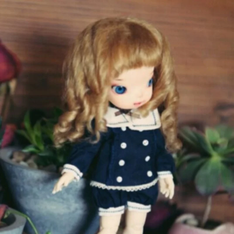 JD178  All Sizes Pretty Curly BJD Mohair Wig Suit For 1/12 1/8 1/6 1/4 1/3 Q Baby Blythe DOD Hair Wholesale Cheap Accessories