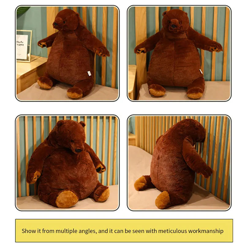 60cm Brown Bear Plush Toy For Boys And Girls Cute Stuffed Animal Dolls Toys For Infant Birthday Gift