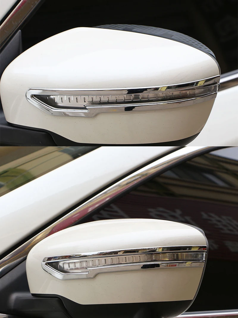 Car Chrome Rearview Mirror Protector Cover Rear View Mirror Trim Sticker for Nissan X-trail Xtrail Rogue T32 2014-2020