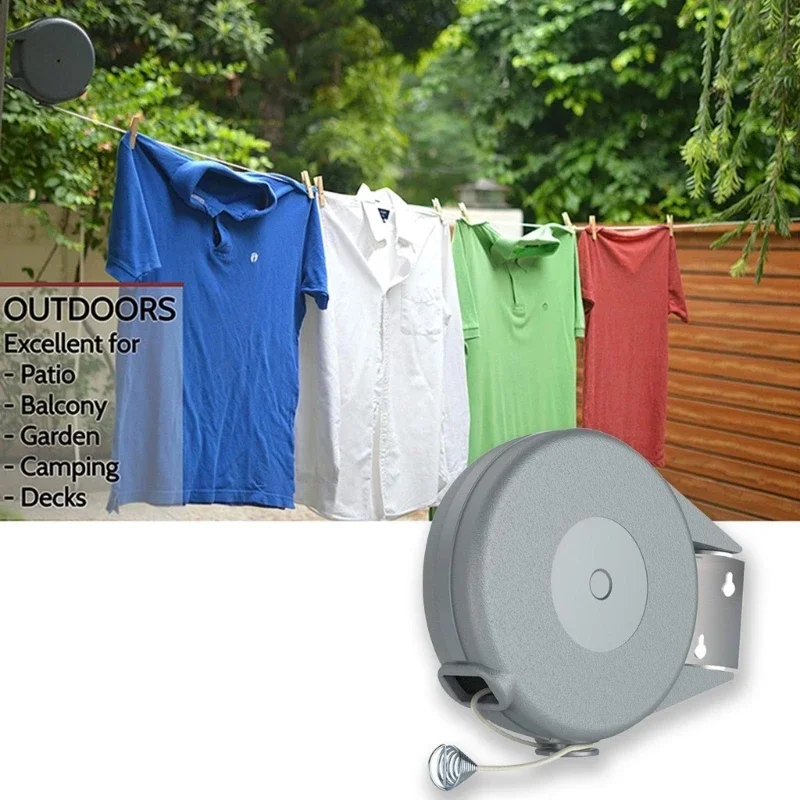 12/15m Adjustable Clothesline Freely Retractable Telescopic Punch-free Invisible Drying Rack Laundry