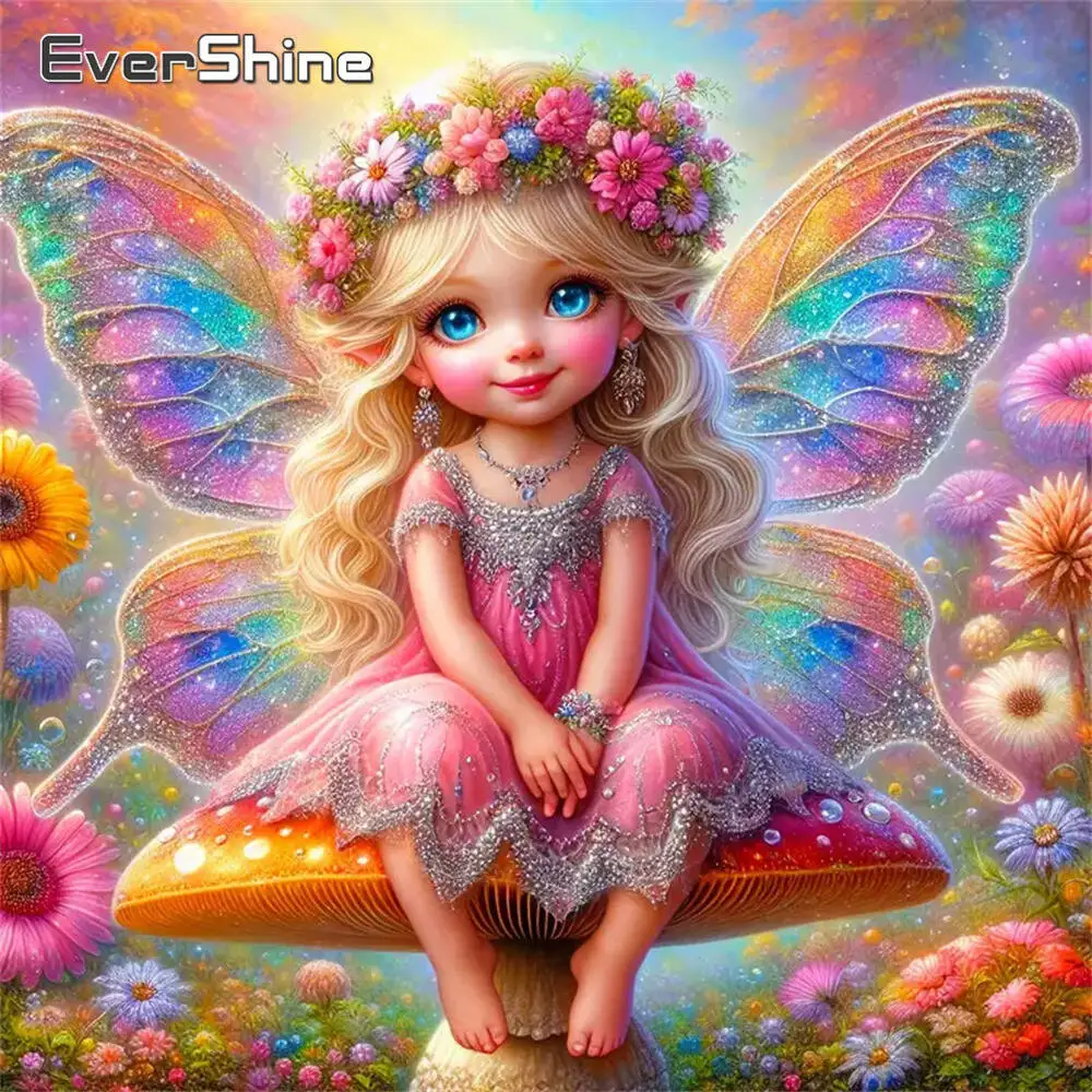 Evershine Diamant-Gemälde, Gänseblümchen, bunt, Acryl, Bastelbedarf, Diamant-Mosaik, DIY-Stickerei, Kindergeschenk