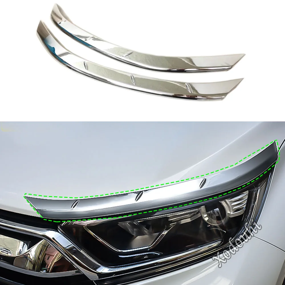 

Car ABS Chrome Head Front Light Eyebrow Headlamp Hoods Guard Frame Sticker Lamp For Honda CRV CR-V 2017 2018 2019 2020 2021