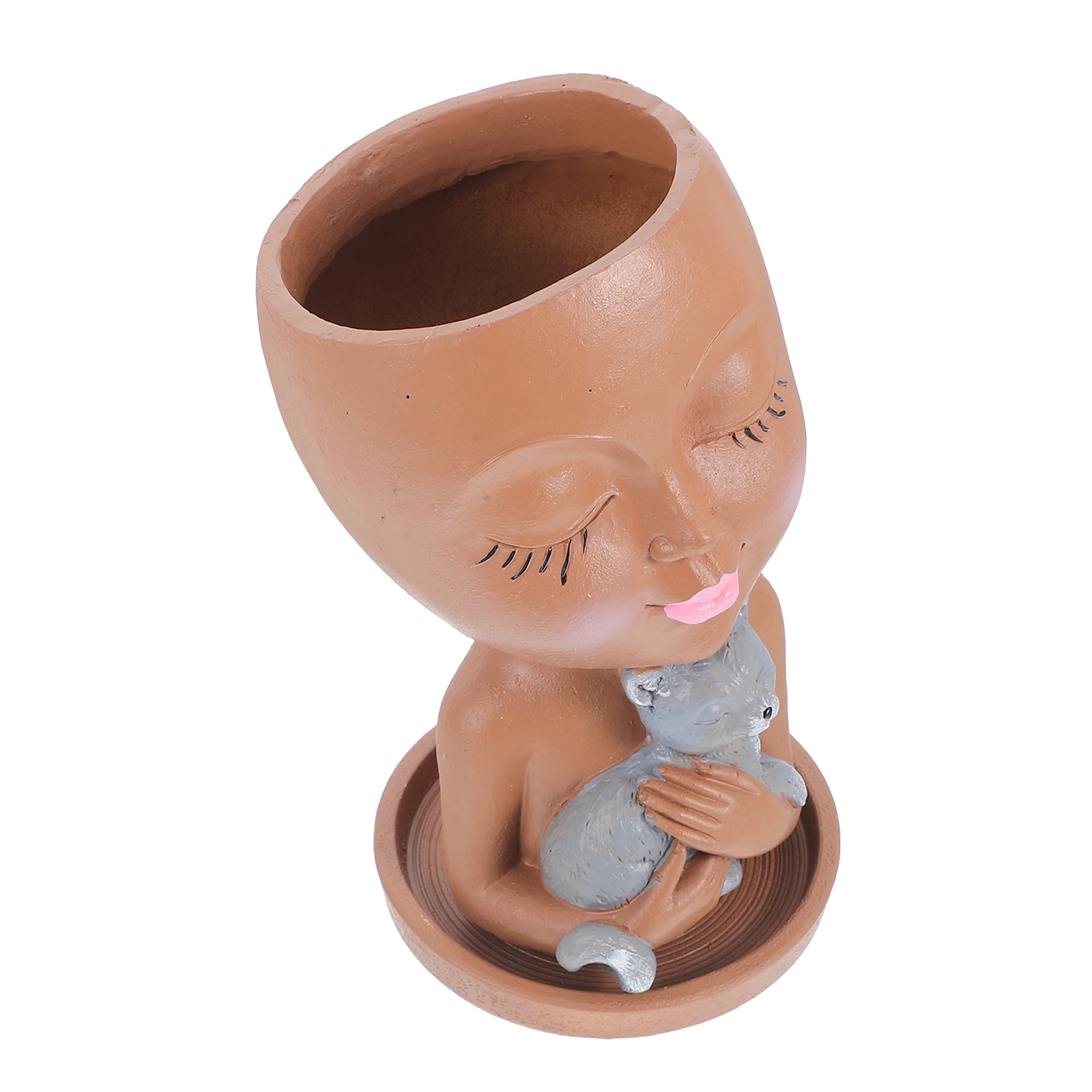 

Face Pot Cat Cactus Planter Flower Decorative Pots Lover Cartoon Succulent Safe Plants Indoor Creative Flowerpot