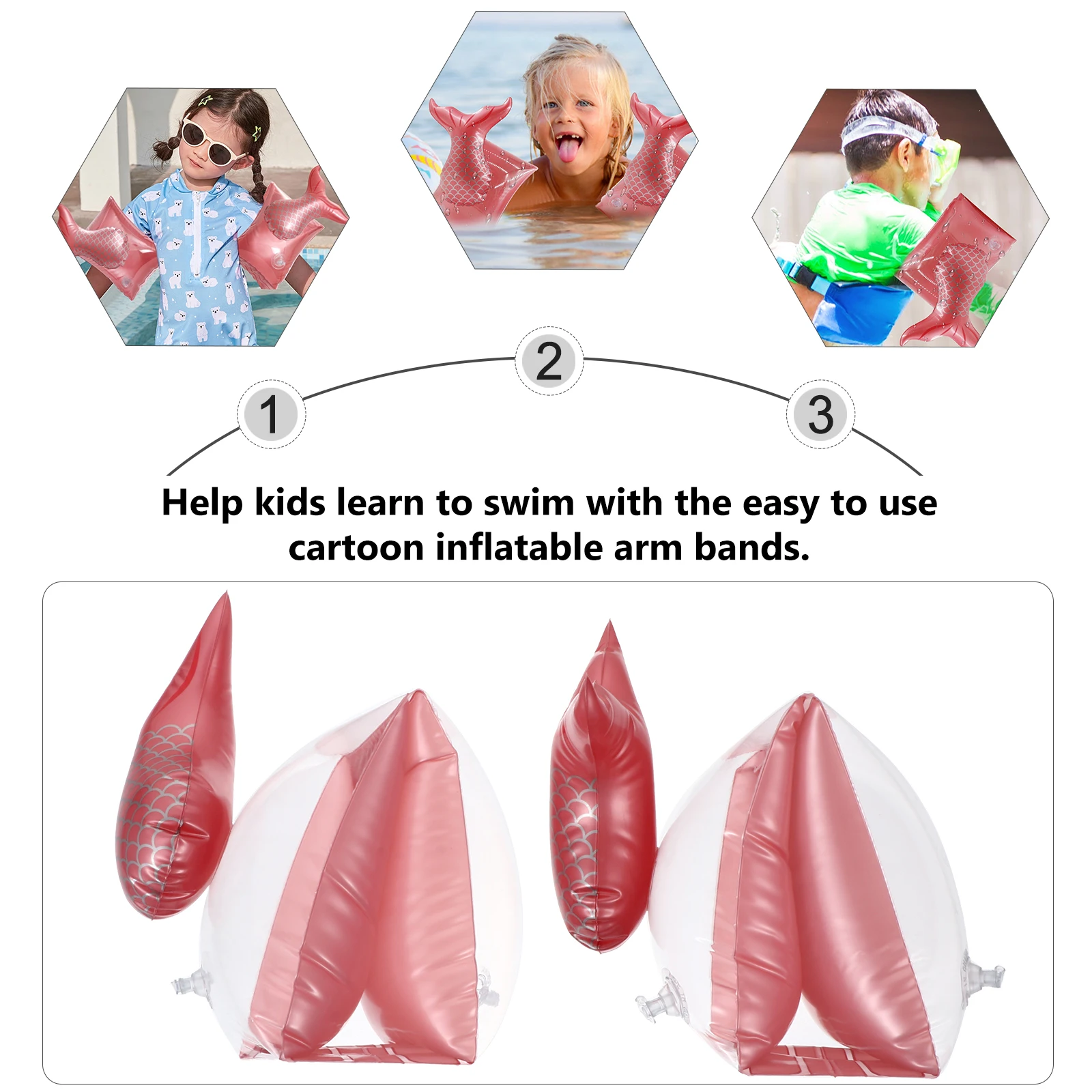 

1 Pair Kids Swimming Armbands Cartoon Inflatable Float Sleeves Mermaid Pattern Arm Floats For Pool Beach Lake Children Swimming