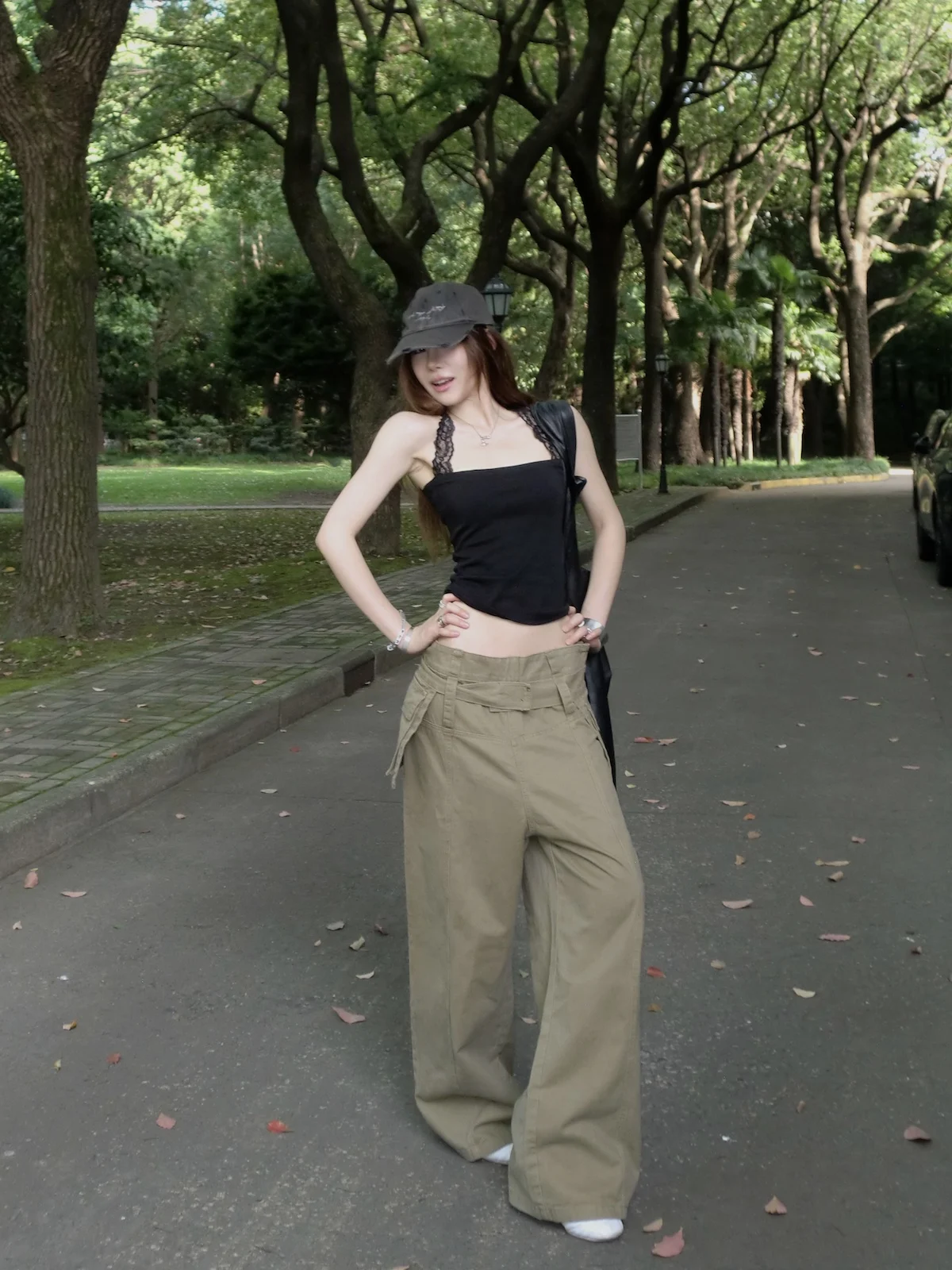 

Женские повседневные брюки Sermeet прямого кроя, винтажные, с высокой талией, на молнии, со съемными карманами, на липучках, рабочие брюки