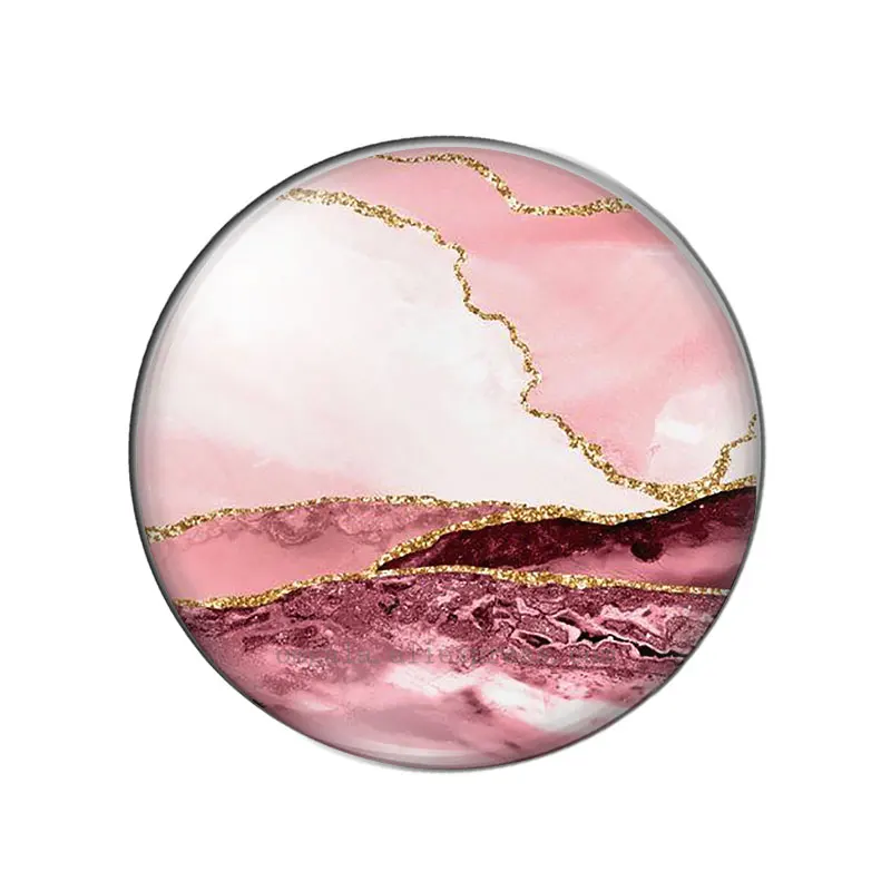 Złoty różowy Immation Stone Texture Patterns 12mm/18mm/20mm/25mm Okrągły szklany kaboszon fotograficzny demo płaski tył Dokonywanie ustaleń — zdjęcie 7