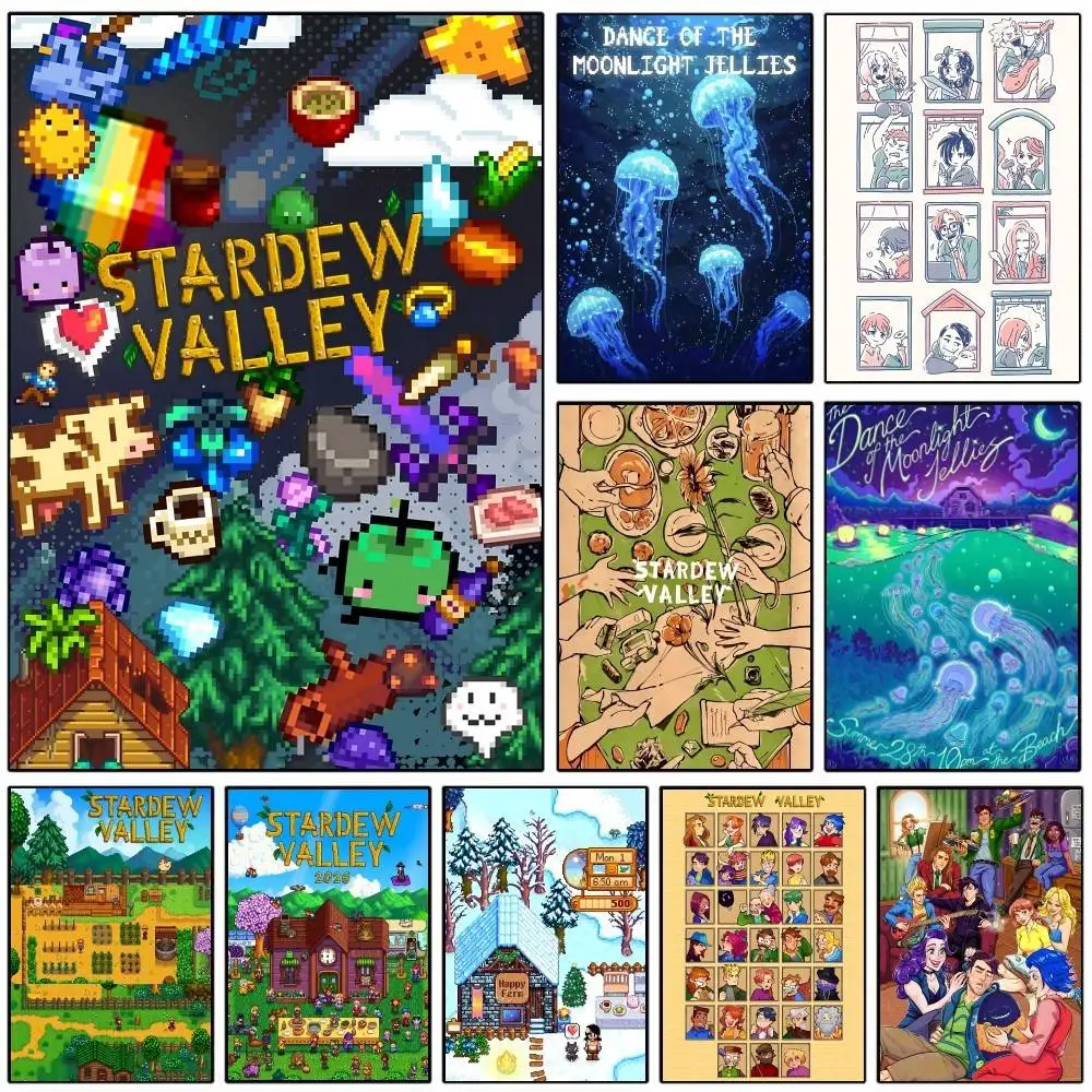 1PC Classic Video Game S-Stardew V-Valley Posters HD Print Vintage Wall Art Decor for Home Study Room