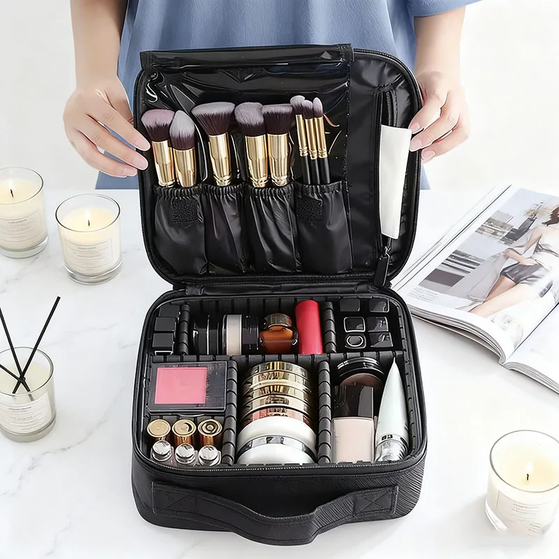 Female Makeup Case Professional Beauty Brush Embroidery Manicure Tool Cosmetic Storage Box Waterproof Women Makeup Bag