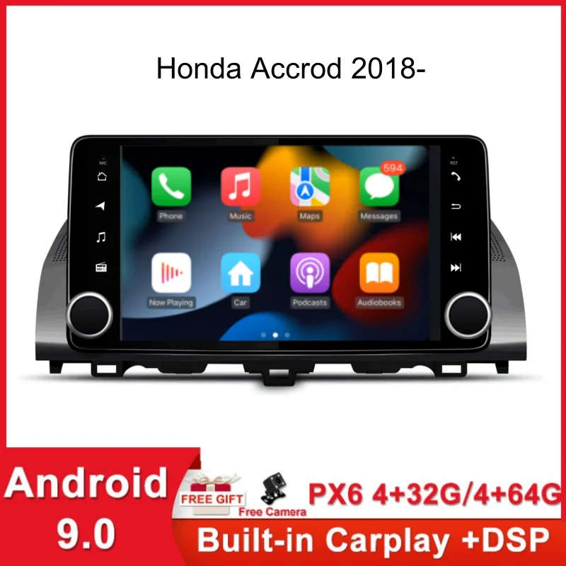 

9 Inch Android Car Radio For Honda Accrod 2018- GPS Navigation Multimedia Player 4G WIFI Wireless Auto Carplay Stereo Headunit