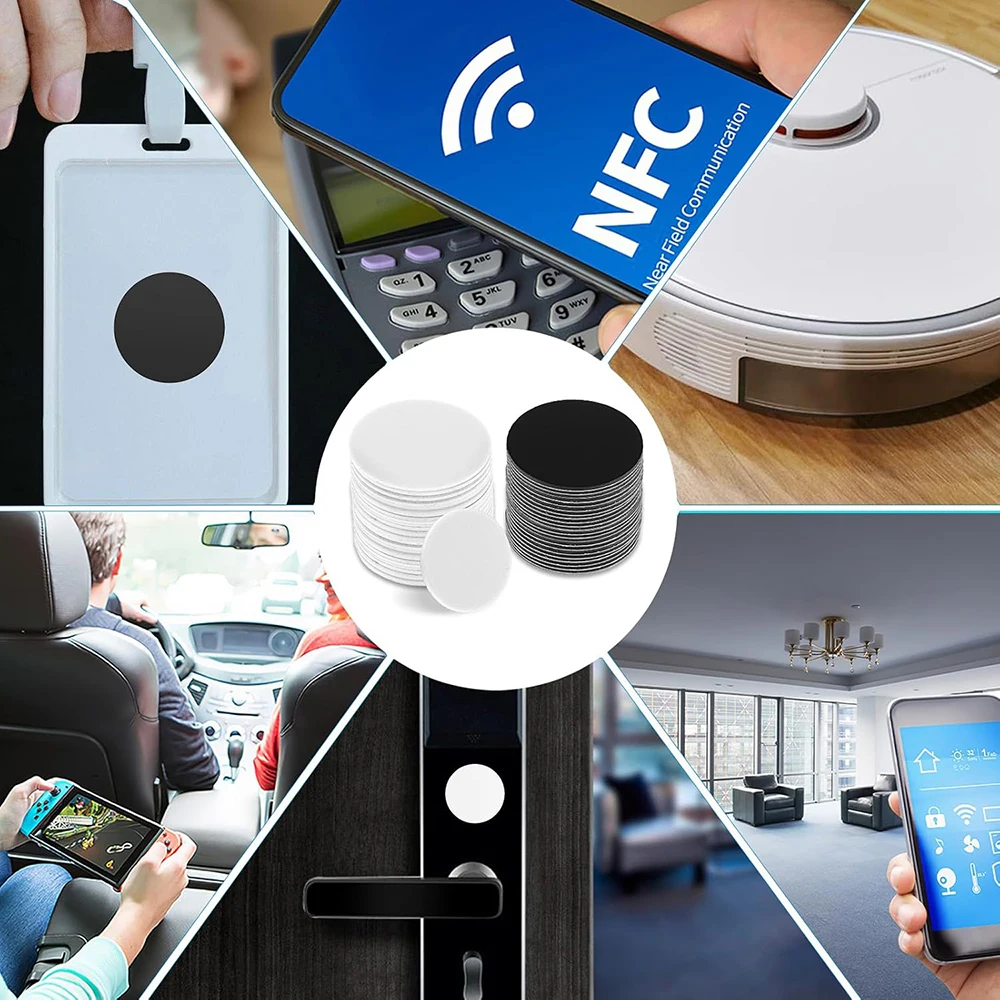 Tag programmabili da 504 byte con scheda a moneta rotonda NFC Ntag215, per telefoni e dispositivi NFC, compatibile con TagMO e Amiibo