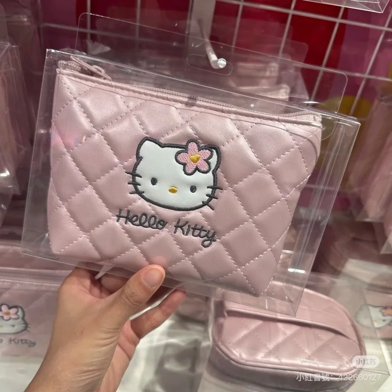 

Hot Hello Kitty 50th Anime Peripheral Card Bag Mini Cartoon Simple Card Holder Versatile Personality Id Storage Bag Fashion Gift
