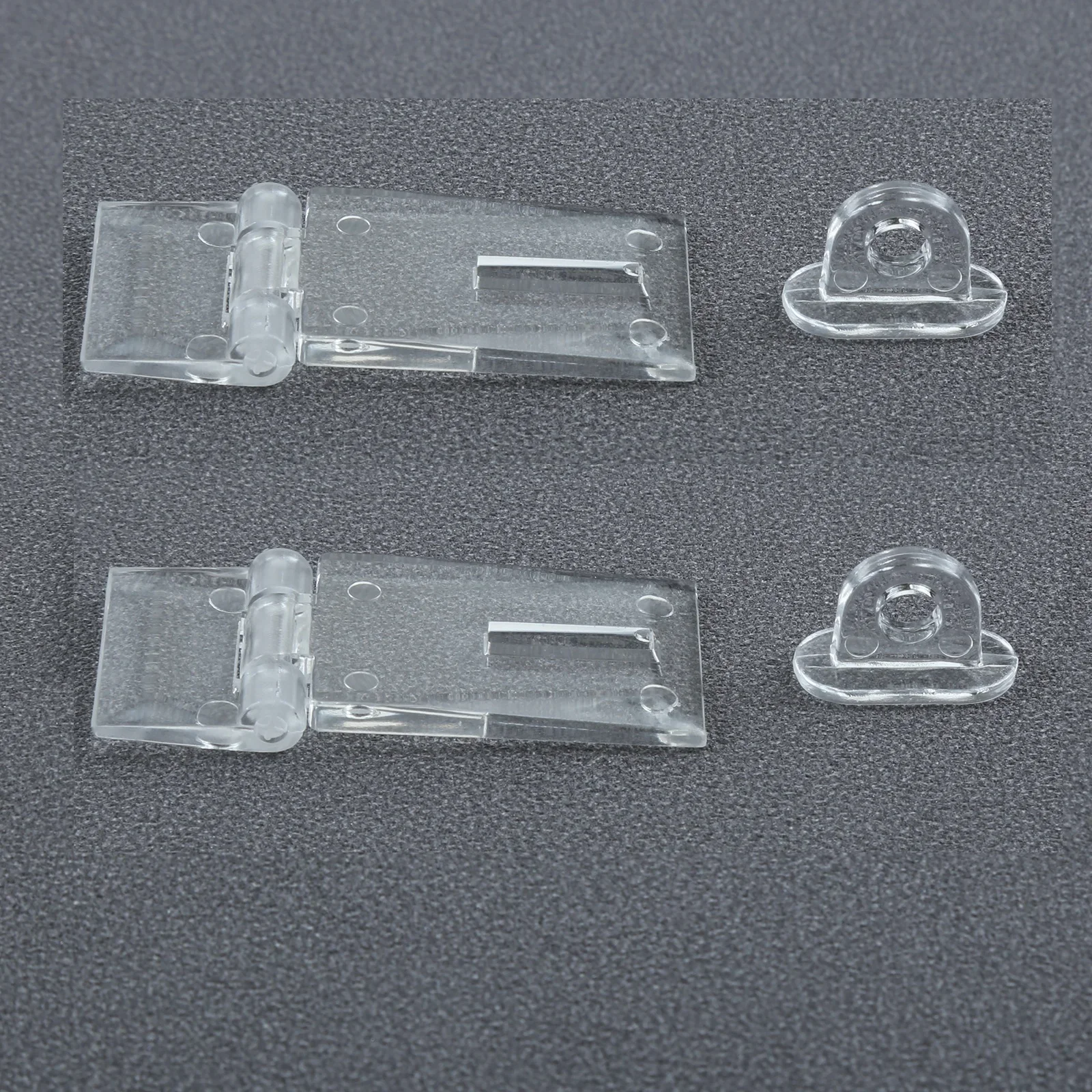 2PCS Acrylic Hinge Lock Transparent Mini Hasp Crystal Clear Buckle Concealed Safety Locking Jewelry Box Cabinet Door Drawer 55mm