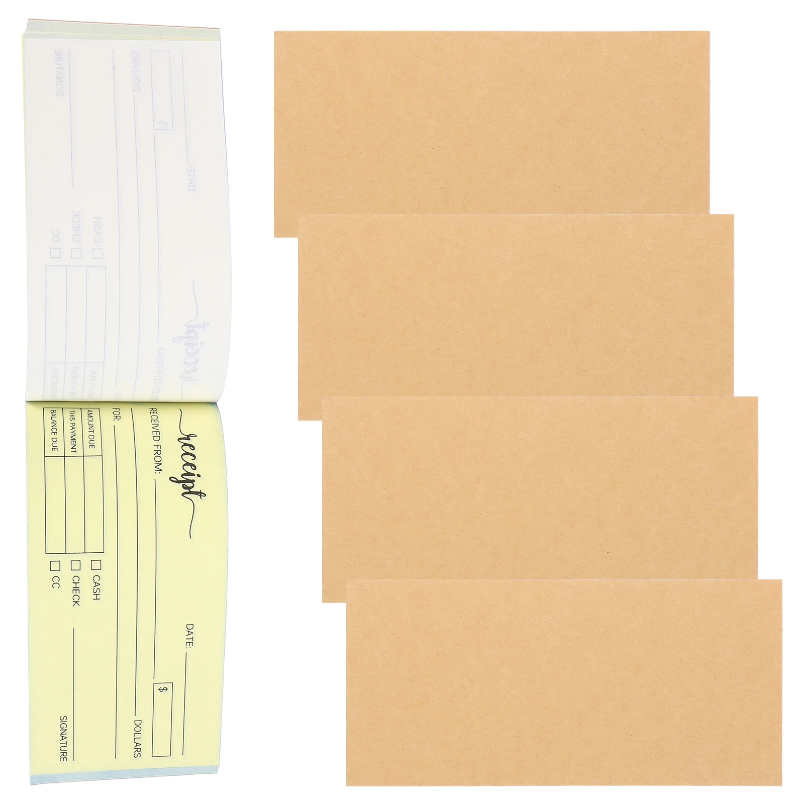 Receipt Book for Business - Two Part Carbonless Copy Design Money Rent Payment Records Organizer Compact Size for Office Mobile