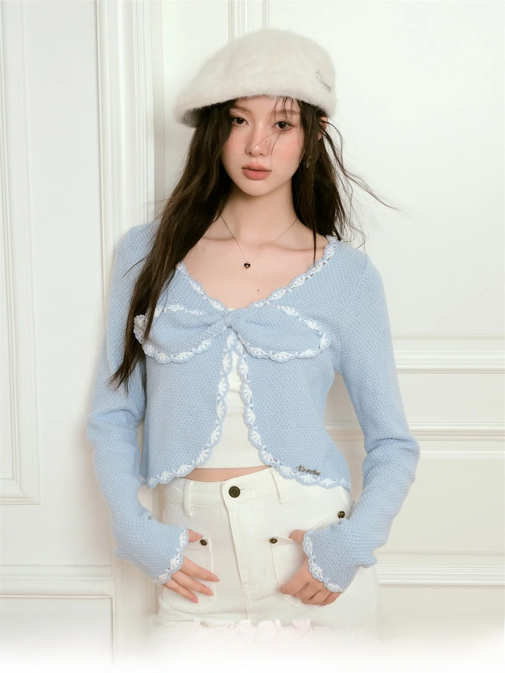 

Вязаный кардиган Kroche Knot Color Block с длинными рукавами, женский, дизайнерский, модный, уютный, верхняя одежда