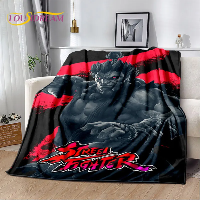 Street Fighter Retro Game Gamer Soft Plush Blanket,Flannel Blanket Throw Blanket for Living Room Bedroom Bed Sofa Picnic Cover