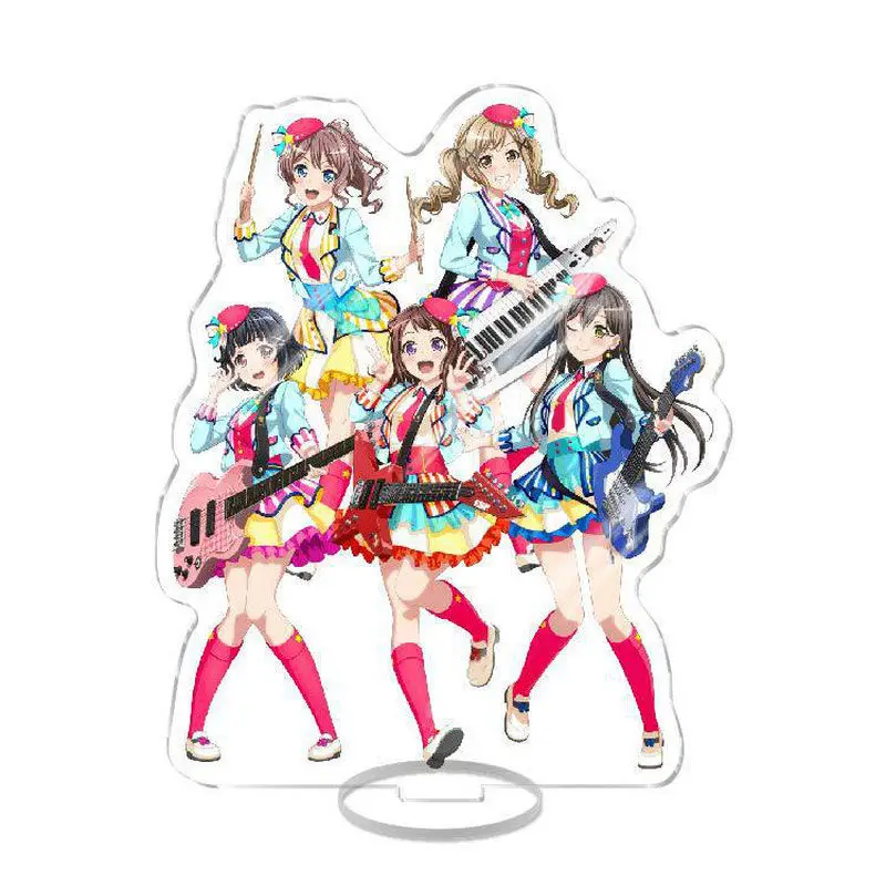 Bang Dream เครื่องประดับอะนิเมะต่อพ่วงแบบอะนิเมะสัญลักษณ์กระจกตั้งโต๊ะความคิดสร้างสรรค์ของตกแต่ง kasumi Chihaya นักเรียนน่ารักของขวัญวันเกิด