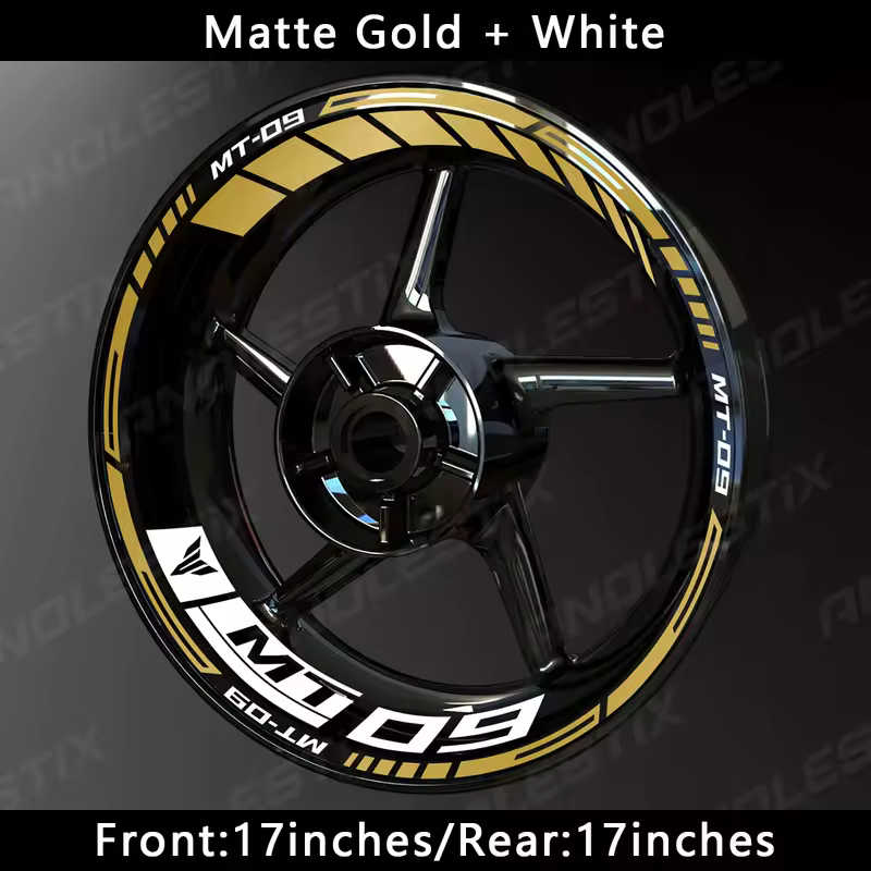 AnoleStix Reflective Motorcycle Wheel Sticker Hub Decal Rim Stripe Tape For YAMAHA MT-09 MT09 - Image 13