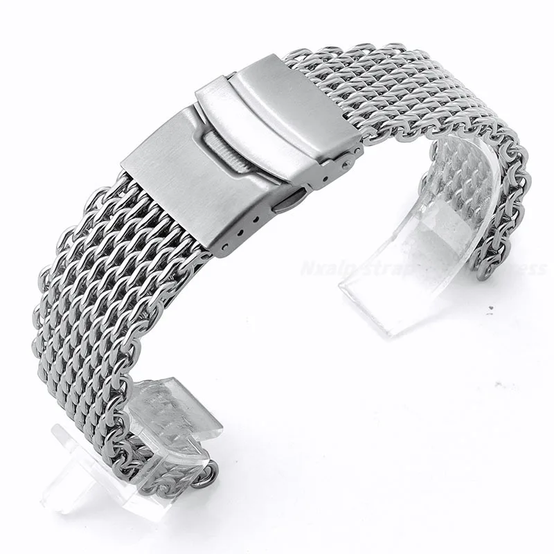 Luxury Mesh Shark Strap for Seiko No.5 SKX007 SKX009 Bracelet Thickness 4.5mm Milanese Stainless Steel Watch Band 18/20/22/24mm