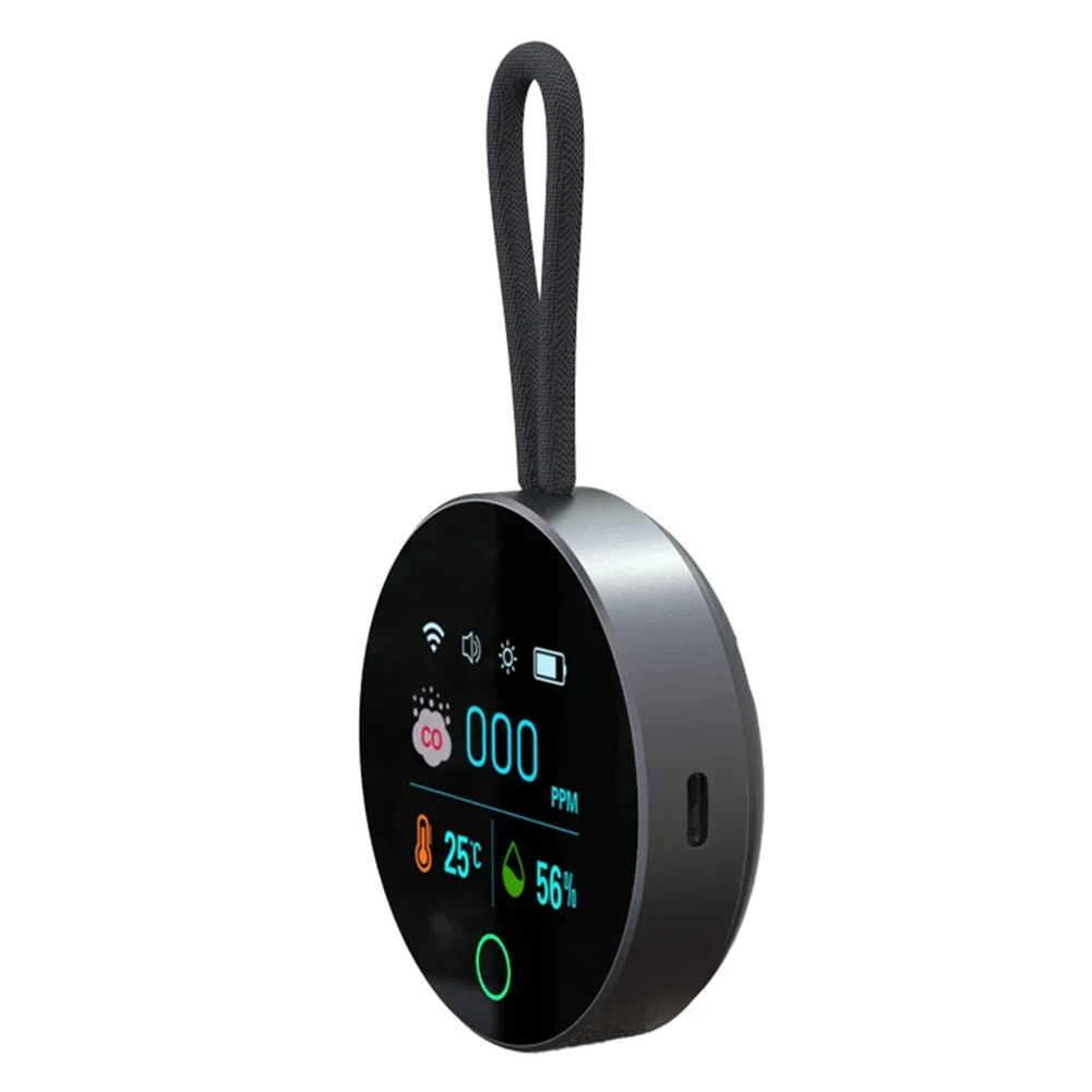 3 In 1 CO Air Quality Monitor HD LCD Display CO Detector Alarm Temp Humidity Sensor CO Temperature Humidity Detector for Travel