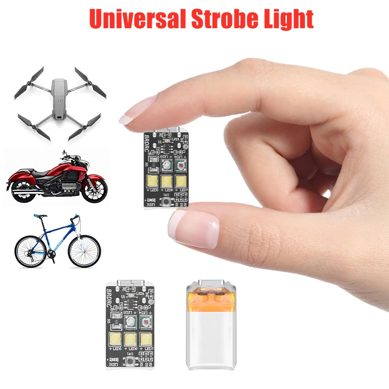 Strobe Light for Motorcycle/Bicycle/Drone Warning Light Turn signal lights USB Charging Anti-collision Accessories