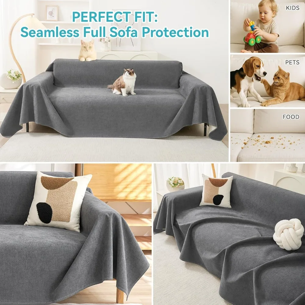 غطاء أريكة مقاوم للماء بثلاثة وسائد لحماية الحيوانات الأليفة من الخدوش والبقع #5