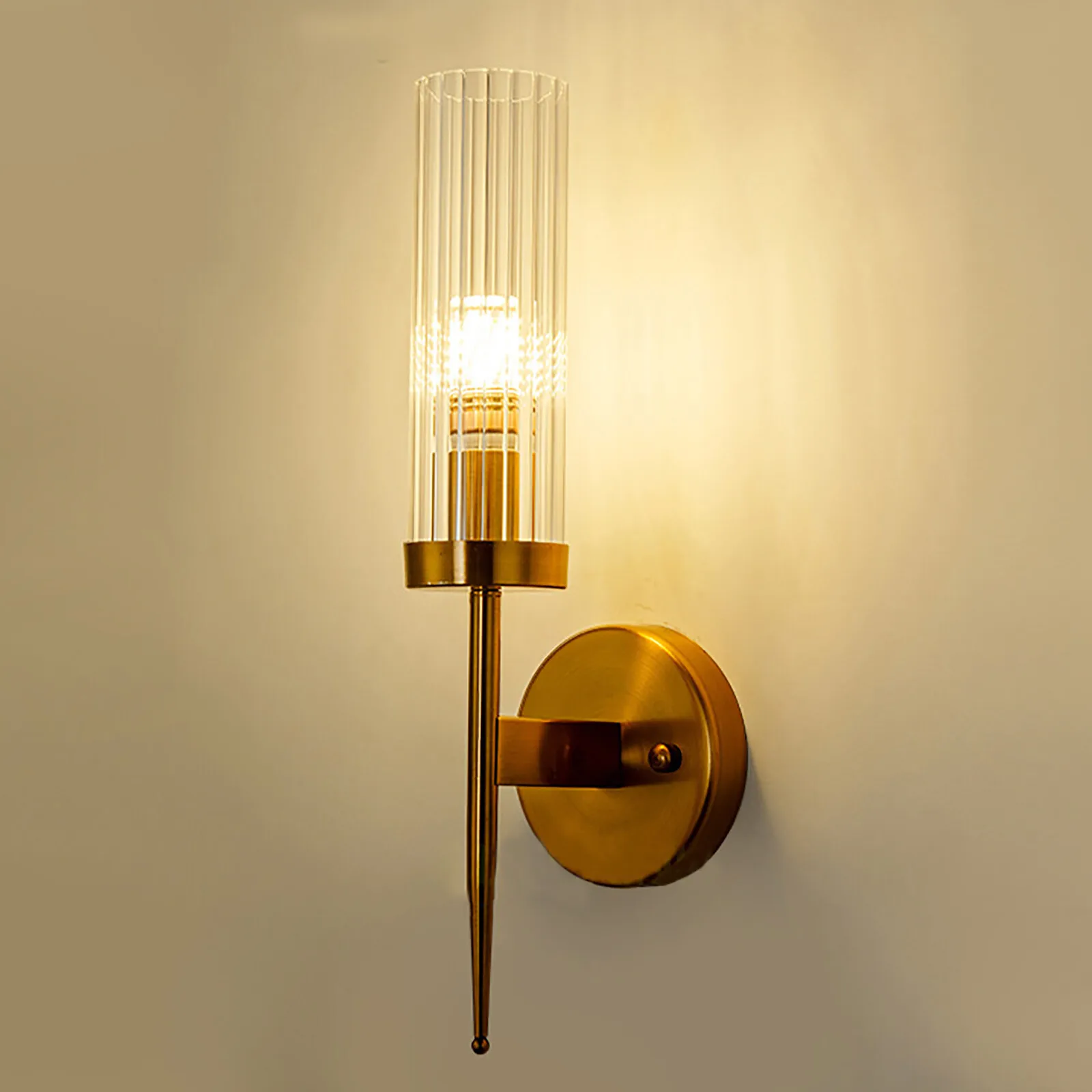

Modern Gold Wall Light Sconce Glass Shade Hallway Bedroom Bathroom Fixtures 110V