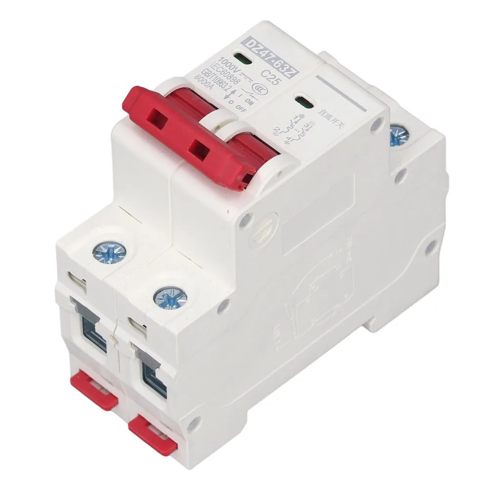 DZ47-63Z Circuit Breaker 2P 10/16/20/25/32/40/50/63A Home Circuit Breaker 6000A Breaking Capacity DC 1000V