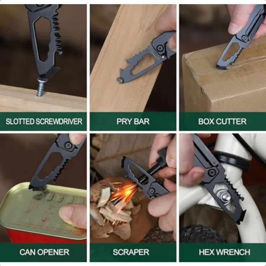 Zakmes Cadeaus voor mannen Sleutelhanger Multitool Box Cutter met 1,8 inch mes Kleine zakmessen voor dagelijks dragen Kous St