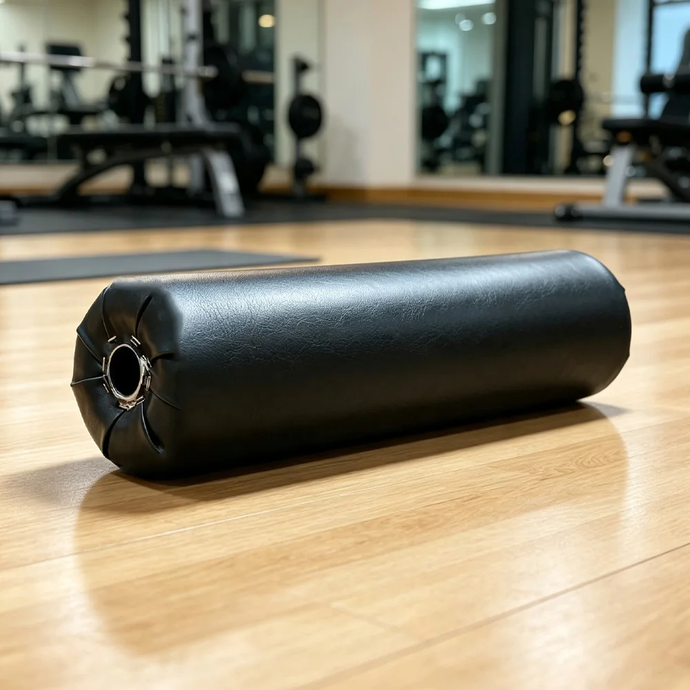 Black Foam Foot Pad Roller with Sponge Core and PU Leather Cover for Abdominal Exercisers For Sit-up Leg Curl Device