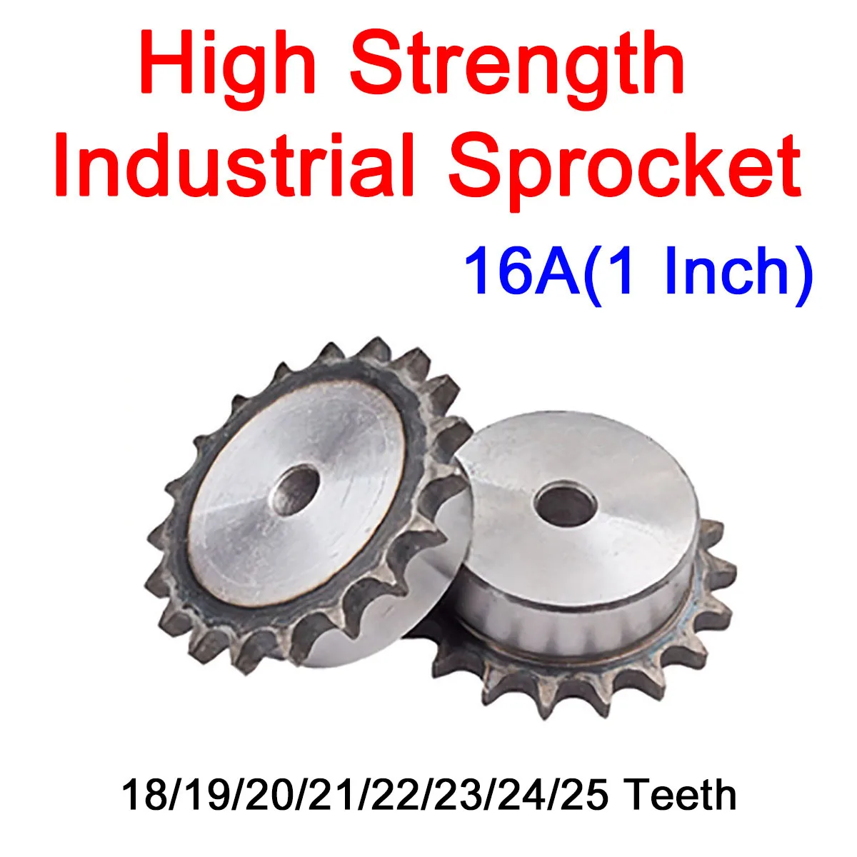 

1 шт., механическая шестерня 16 А, 18/19/20/21/22/23/24/25 зубьев, 45 # стальная промышленная звездочка, 1 дюйм, технологическое отверстие для роликовой цепи 16 А