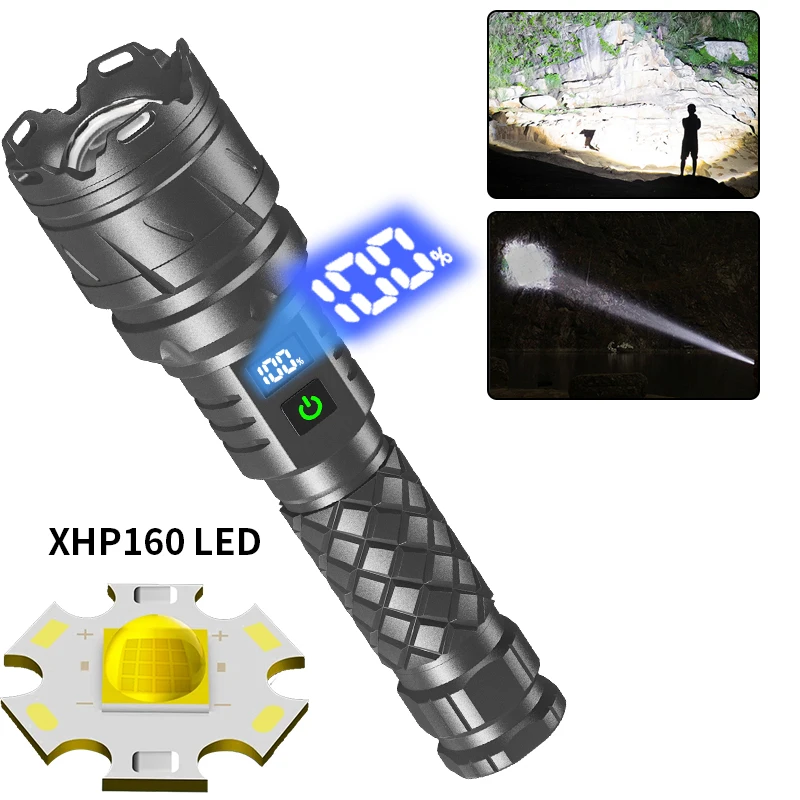 High Professional LED Flashlight USB Rechargeable 500M Waterproof For Camping Hunting Tactical Night Scout Fish Light Tarch Lamp