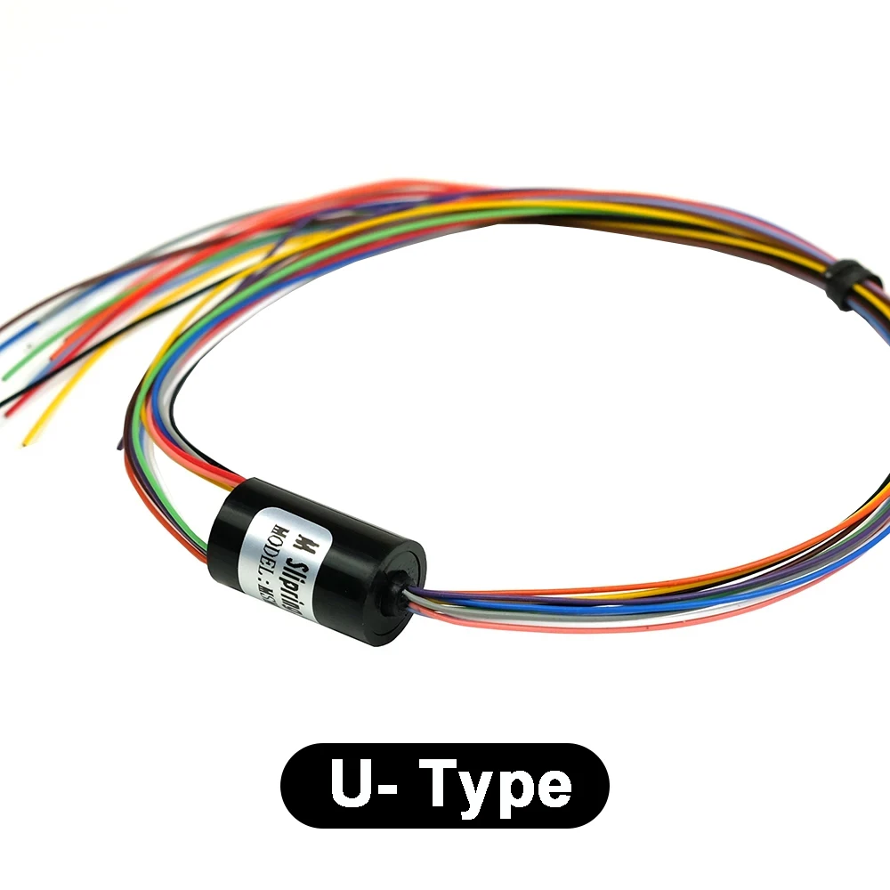 Micro Slip Ring A/C/U-Type 12.5mm 12 Channels Wires 2A Rotate Signal Transmission for PTZ Hand Gimbal Monitor Robot DIY RC Model