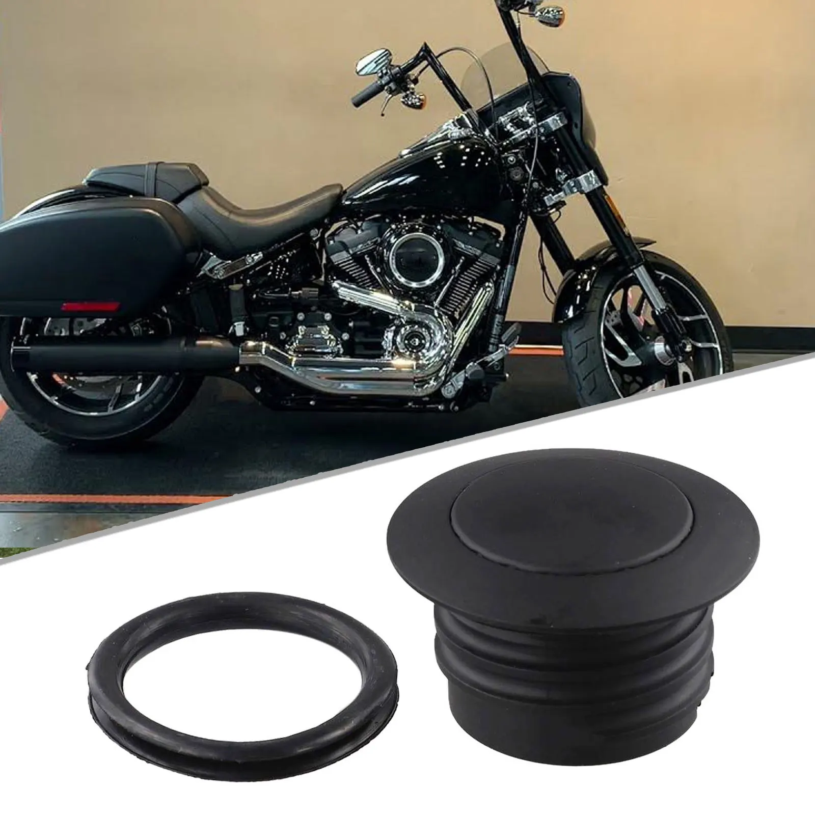 New Flush Mount Gas Tank Cap For Softail Slim FLSL For Sport Glide FLSB 2018-2023 Motorcycle Replacement Fuel Tank Cap