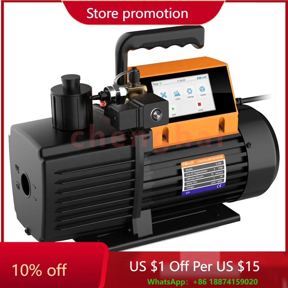 

2 Stage9 CFM Vacuum Pump Intelligent HVAC Vacuum Pump App Control R32 for Air Conditioner Refrigerant Air Tool