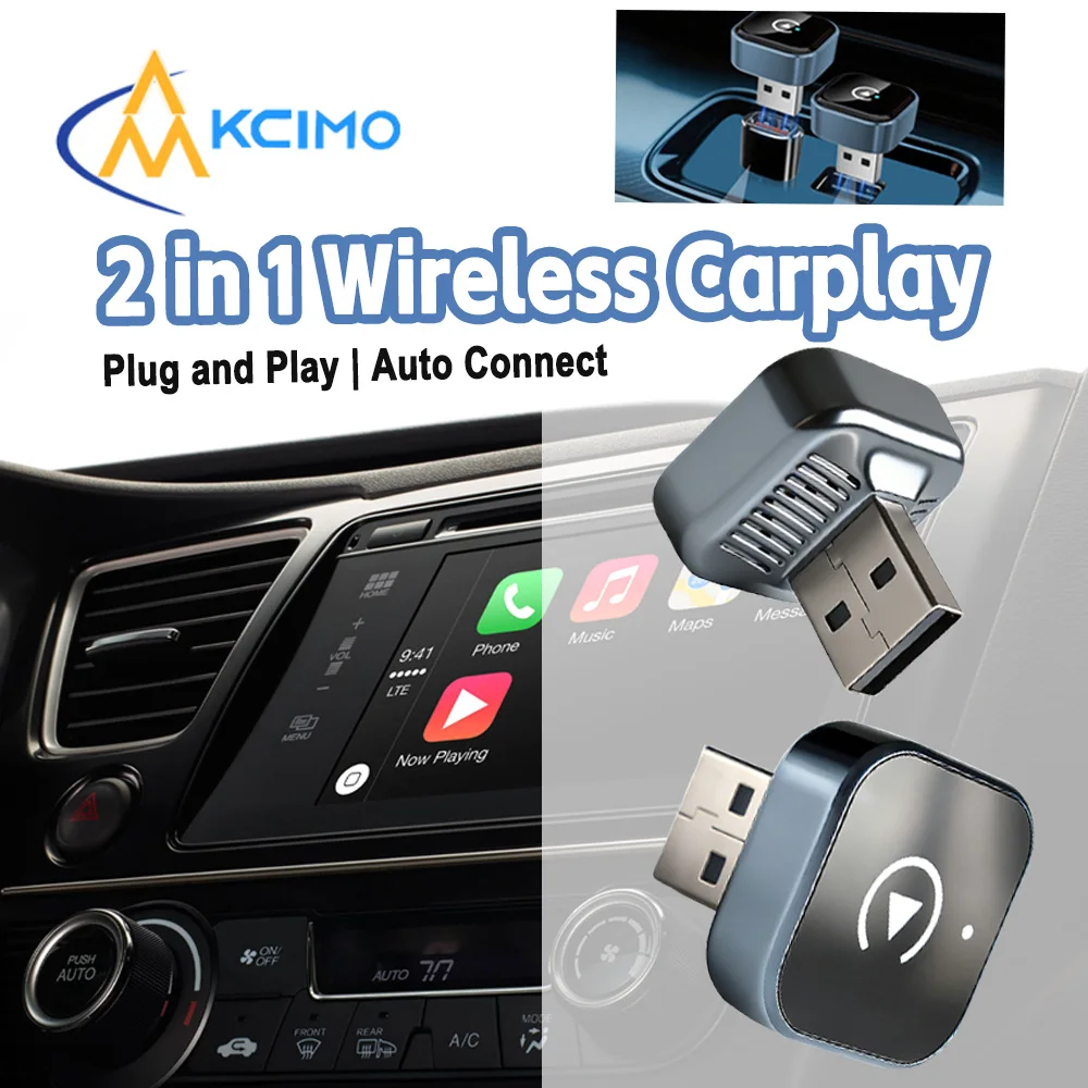 2in1 Car Intelligent System AI Box Wireless CarPlay Dongle Android Auto Adapter for Original Wired CarPlay Car Accessories