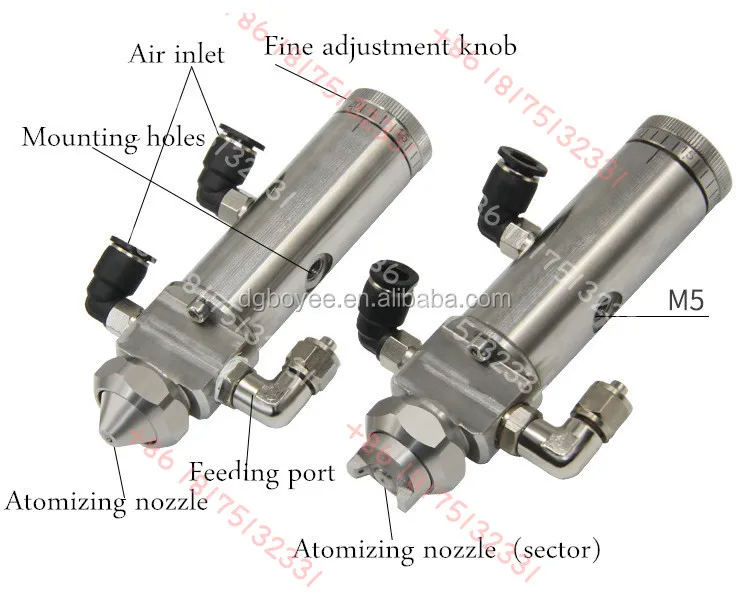 صمام الرش كشتبان التشحيم الدقيق / صمام رذاذ زيت السيليكون