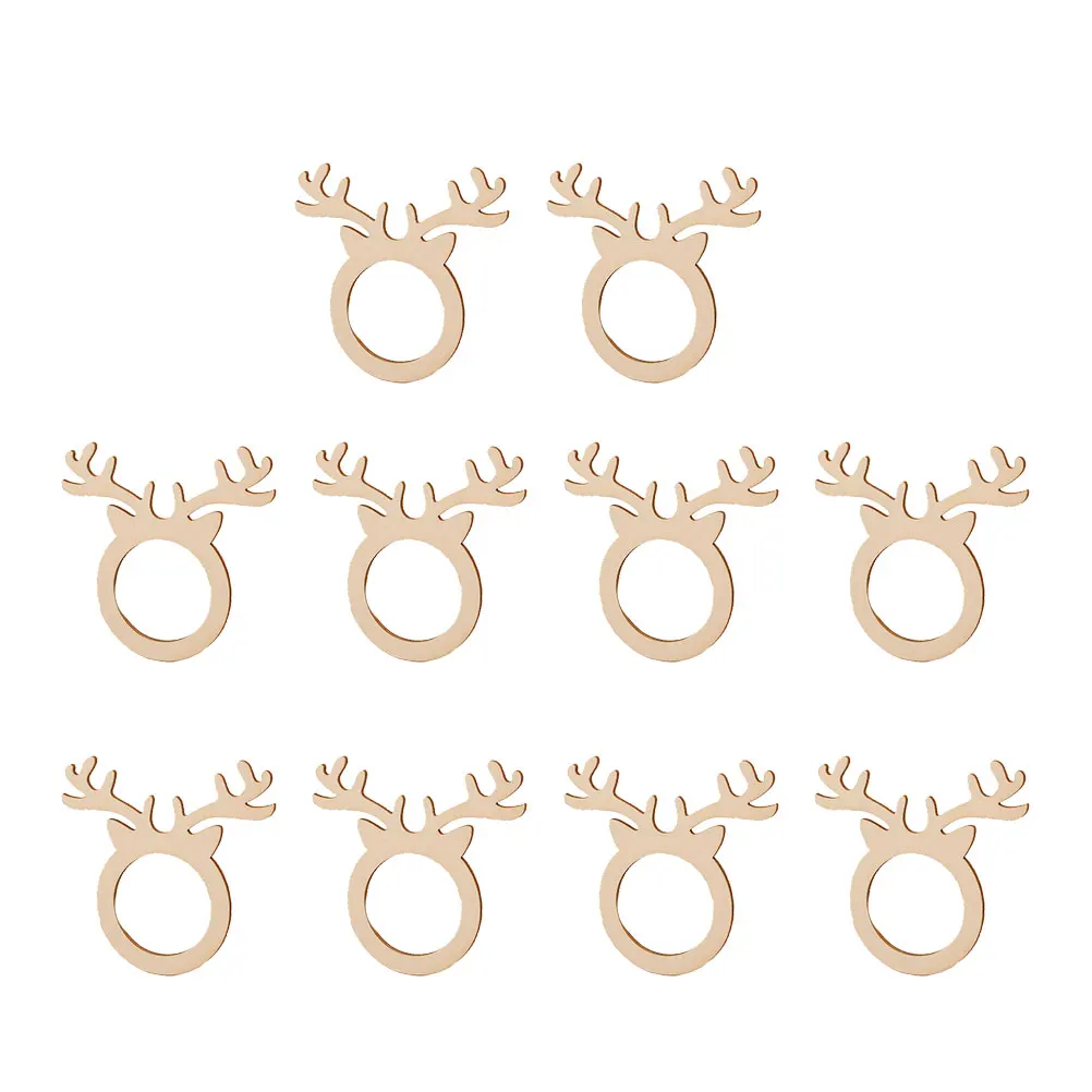 

10Pcs Elegant Wooden Napkin Rings for Wedding Family Reunion Restaurant Hotel Napkin Holder Serviette Buckles Serviette Buckles
