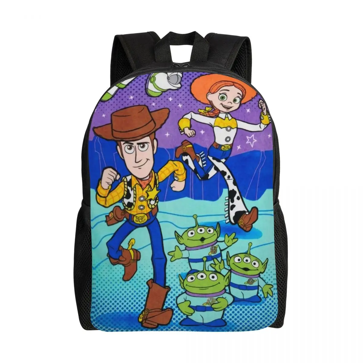 Custom Toy Story Green Aliens Backpack for Men Women Water Resistant School College Buzz Lightyear Bag Print Bookbags