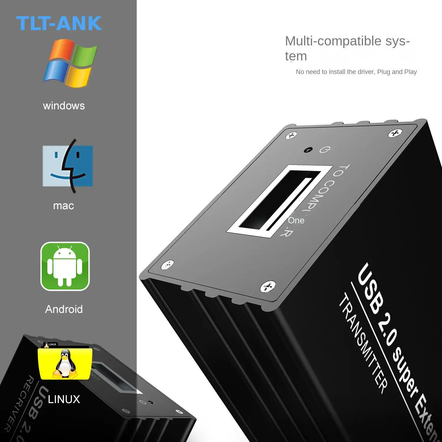 Industrial Grade USB 2.0 Over Ethernet Extender, USB to RJ45 LAN Converter for Surveillance, Video Conference & Printer Data Tra