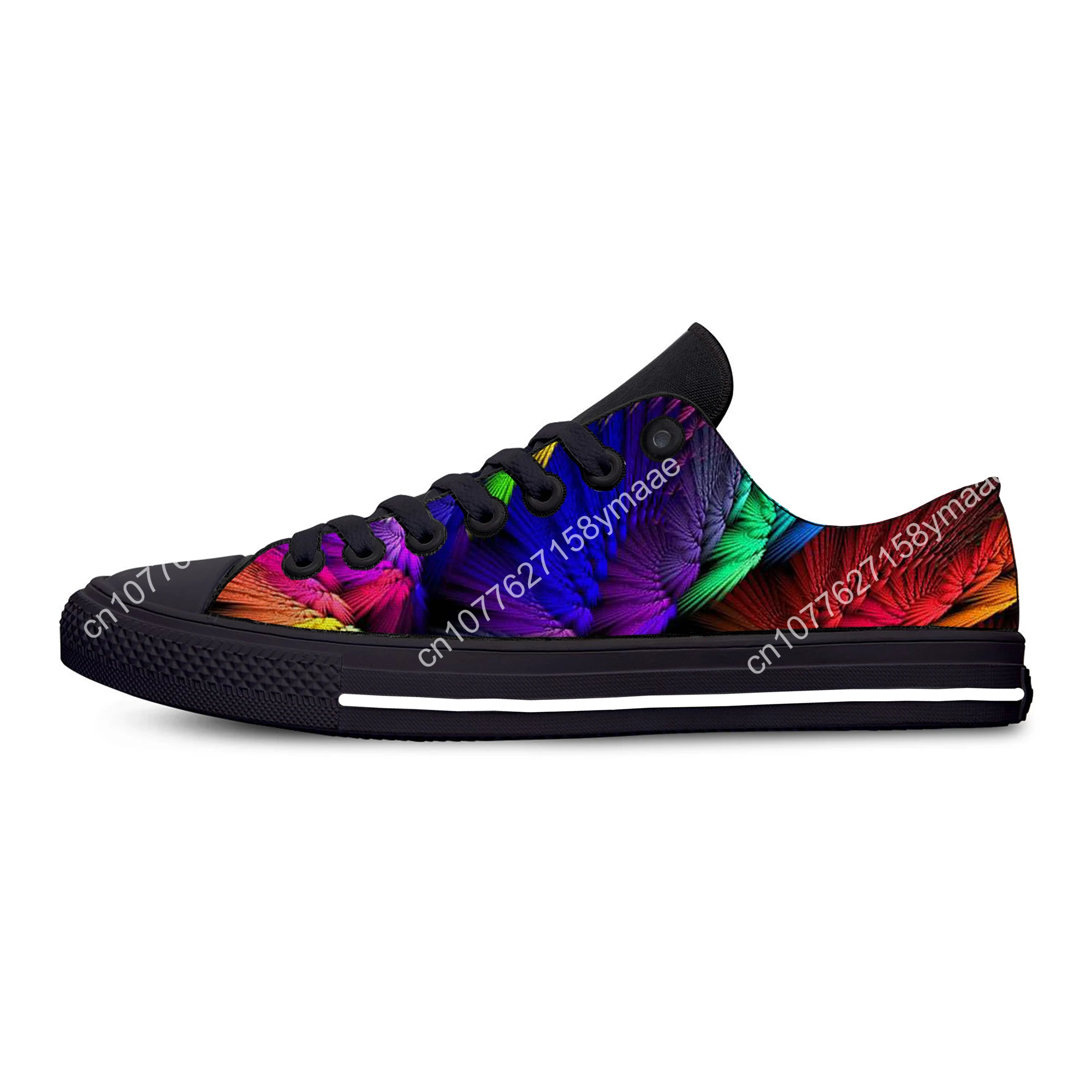 Hot Colorful Bird Feather Peacock New Arrive Fashion Lightweight Classic Flat Canvas Shoes Men Women Casual Breathable Sneakers