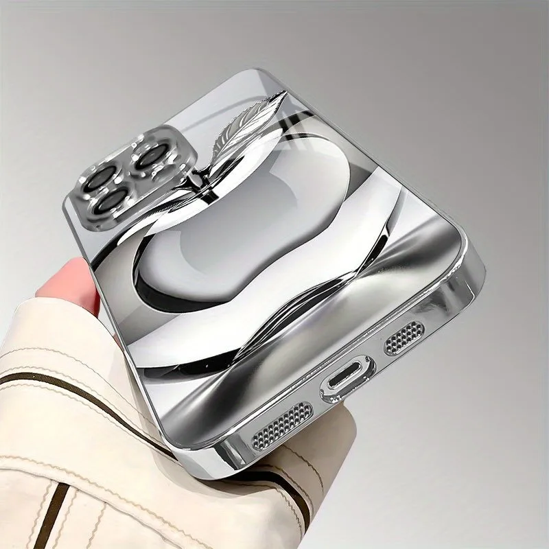 Przezroczyste etui na telefon z kryształkami, wzór Apple, szkło galwanizowane, do iPhone 17 16 15 14 13 12 Pro Max Plus 16E 17 Air Cover