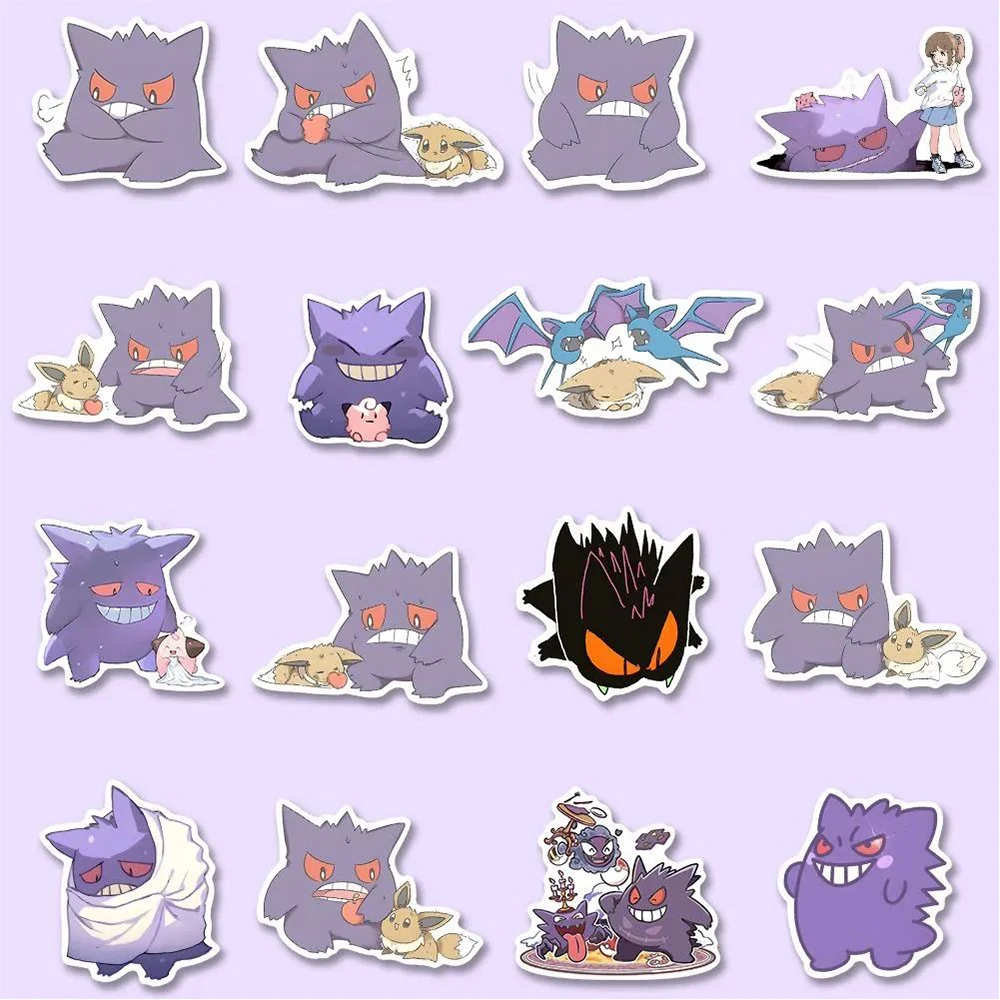 10/20/40/80pcs Kawaii Pokemon Anime Gengar adesivi decalcomanie per bambini giocattolo bottiglia d'acqua diario telefono simpatico cartone animato adesivo decorazione