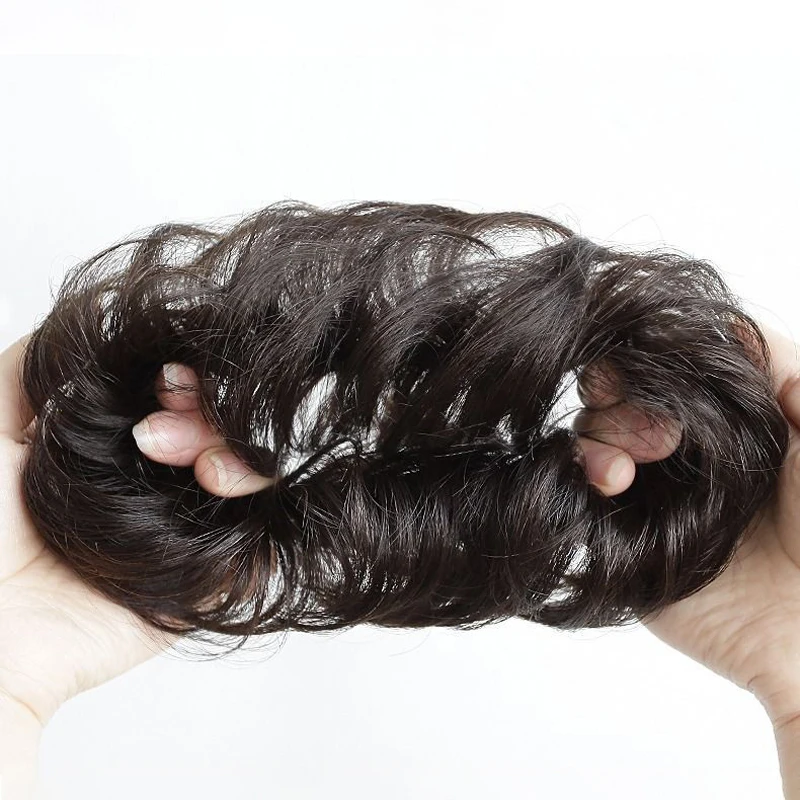 Extensiones de cabello sintético para moño, peluca con anillo de pelo elástico y rizado desordenado, moño sintético para mujer, cabeza de bola de Donut, moño alto, peluca con anillo para el cabello