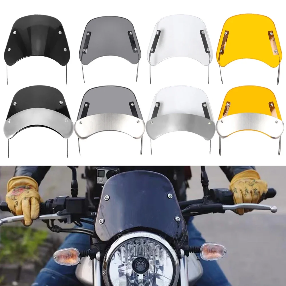 

8 styles 6.5"-9.45" Motorcycle Headlight Windshield Wind Deflector Windscreen Universal for Harley Honda Yamaha Kawasaki Suzuki