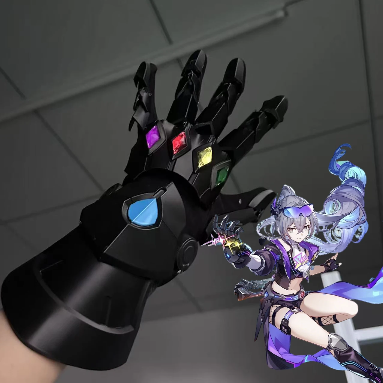 

Game Honkai Star Rail Silver Wolf LV.999 Cosplay Glove Prop Knight Mechanical Hand Arm Armor 3D Printing Battlegear Accessory