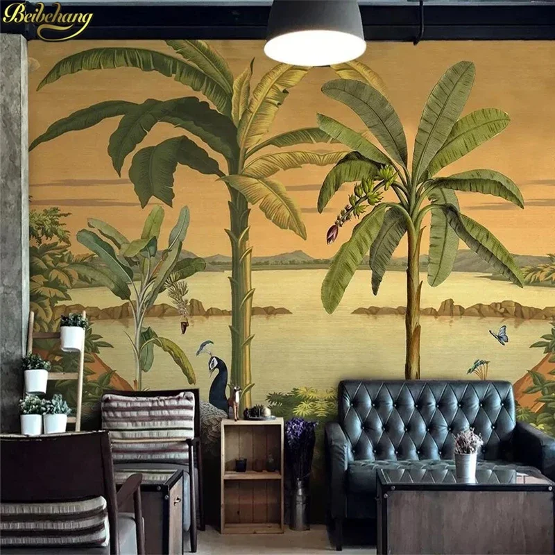 beibehang Custom Tropical jungle peacock Mural Wallpaper Modern 3D Photo Wall paper Painting Living Room TV Sofa Bedding Room