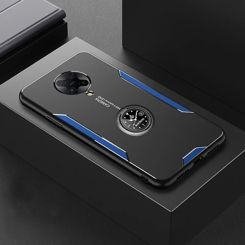 

For Xiaomi POCO X3 NFC Case Luxury Hard matte with stand ring Shockproof protective Back Cover Case for Xiaomi POCO F2 X3 Pro