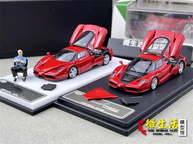 

В наличии, Модель KING 1:64 ENZO, модель автомобиля под давлением красного цвета, в наличии 2024, коллекционный подарок