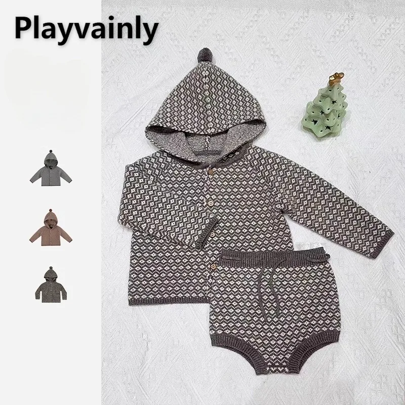 

Новинка 2024 года, детский рождественский свитер, кардиган, осень-зима, серый, синий, с капюшоном и рукавами реглан, модные топы в стиле ретро для мальчиков и девочек, A5369